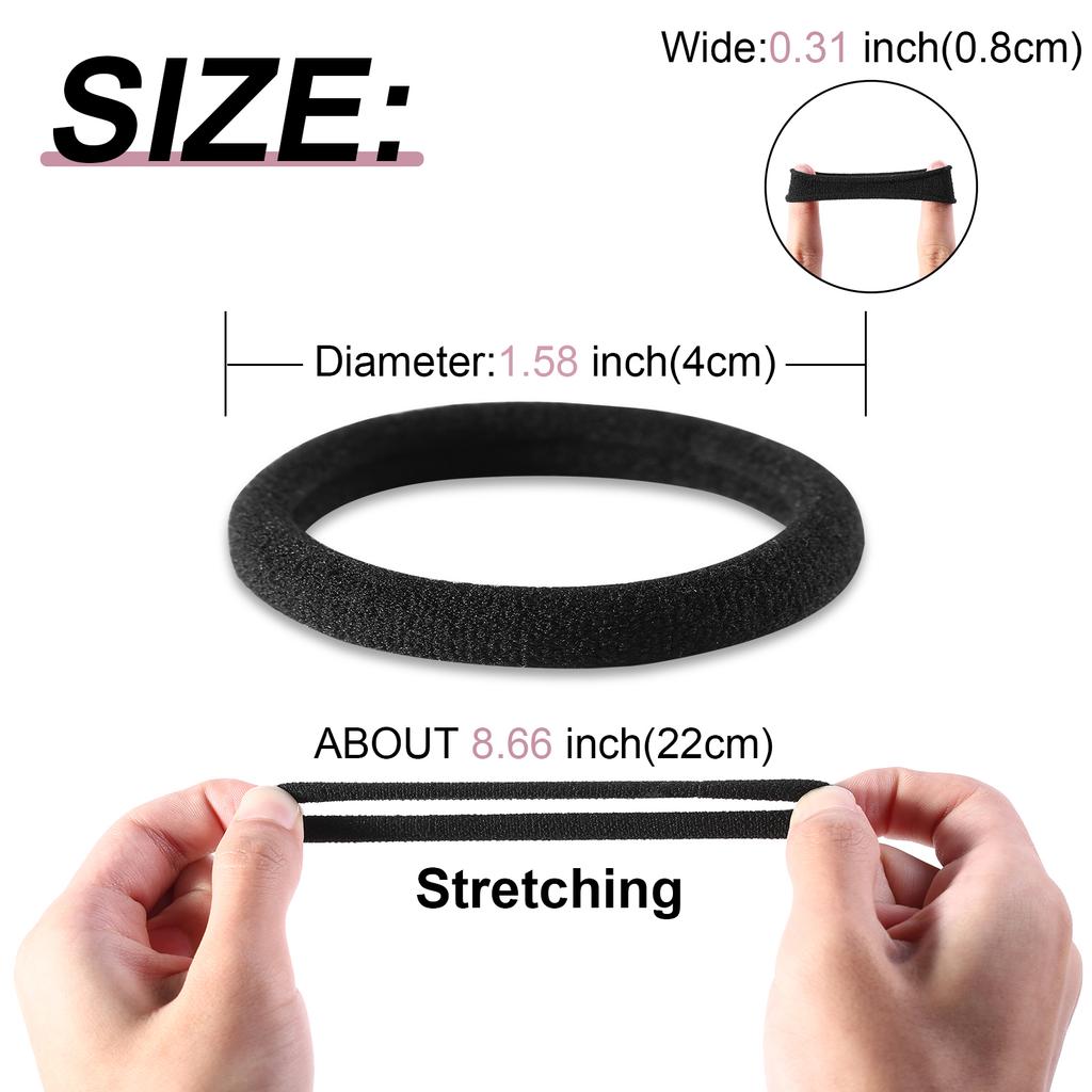 120 Pcs No Damage Hair Ties for Thick Hair, Large Soft Seamless Nylon Hair Elastics for Women, Ponytail Holders, Hair Accessorie