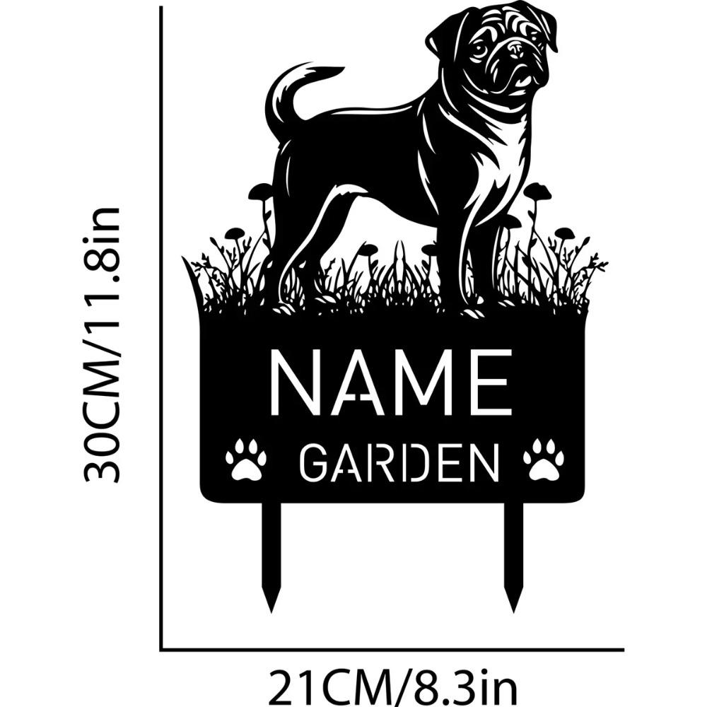 Metal Garden Stake Custom Dog Memorial Grave Marker Personalized Pet Sign Outdoor Remembrance Sympathy Gift