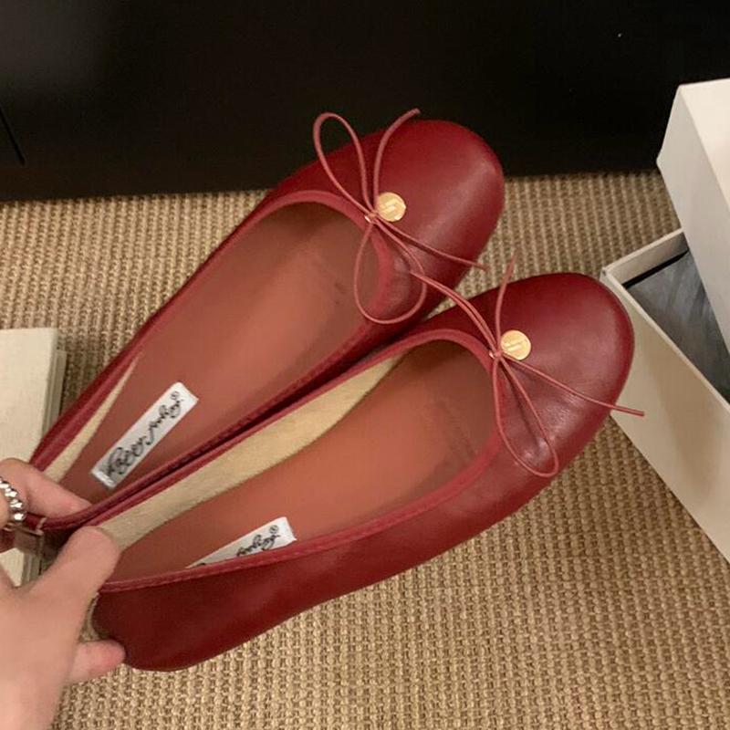 Fashion SUOJIALUN 2025 New Women Flat Shoes Fashion Round Toe Shallow Slip On Ladies Elegant Ballerina Soft Flat Heel Dress Single Shoes