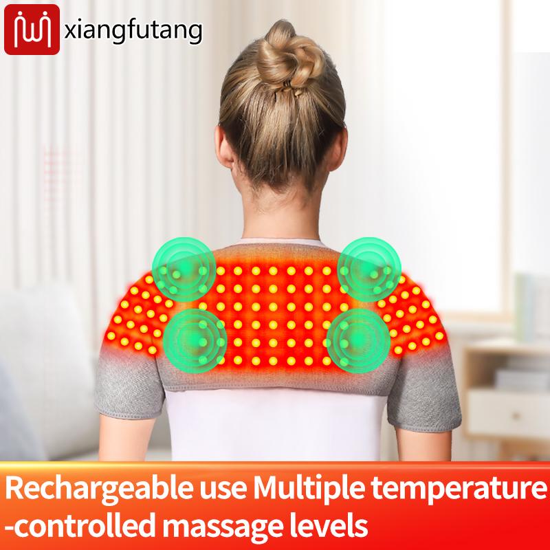 Full Wrap Heated Shoulder Massager with Red Light Therapy for Frozen Shoulder Pain Relief and Improved Circulation