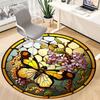 1pc Butterfly Stained Glass Chair Carpet for Office Non-Slip, Machine Washable Rug for Office - Holiday DecorMachine Made Yy251029086