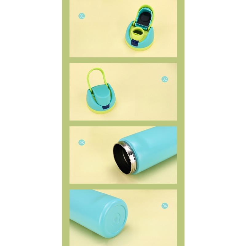 1PC Double Drink Cover Stainless Steel Thermos Cup for Men and Women Outdoor Sports Fruit Cup High Value with Rope Bouncing Cup