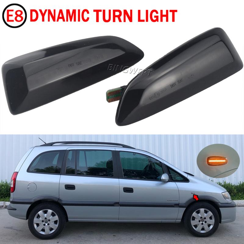 2PCS LED Dynamic Side Marker Turn Signal Blinker Flowing Water Blinker Flashing Light For Opel Zafira A 99-05 Astra G 98-09