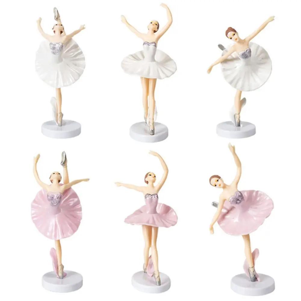 3Pcs  Shower Cake Decor Wedding Ballet Girls Cake Topper Cupcake Topper Girl