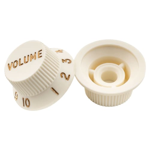 Musiclily Ultra Stratocaster Knob Set (1V/2T, Inch/Metric) for ST Electric Guitars, Aged White