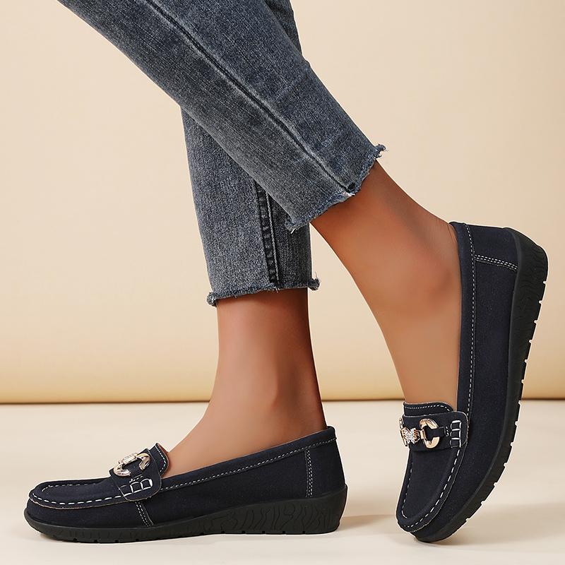 Fashion New Women Moccasins Flats Shoes Ladies Genuine Leather Shoes Woman Loafers Slip On Comfy Shoes Ladies Casual Shoes Size 44