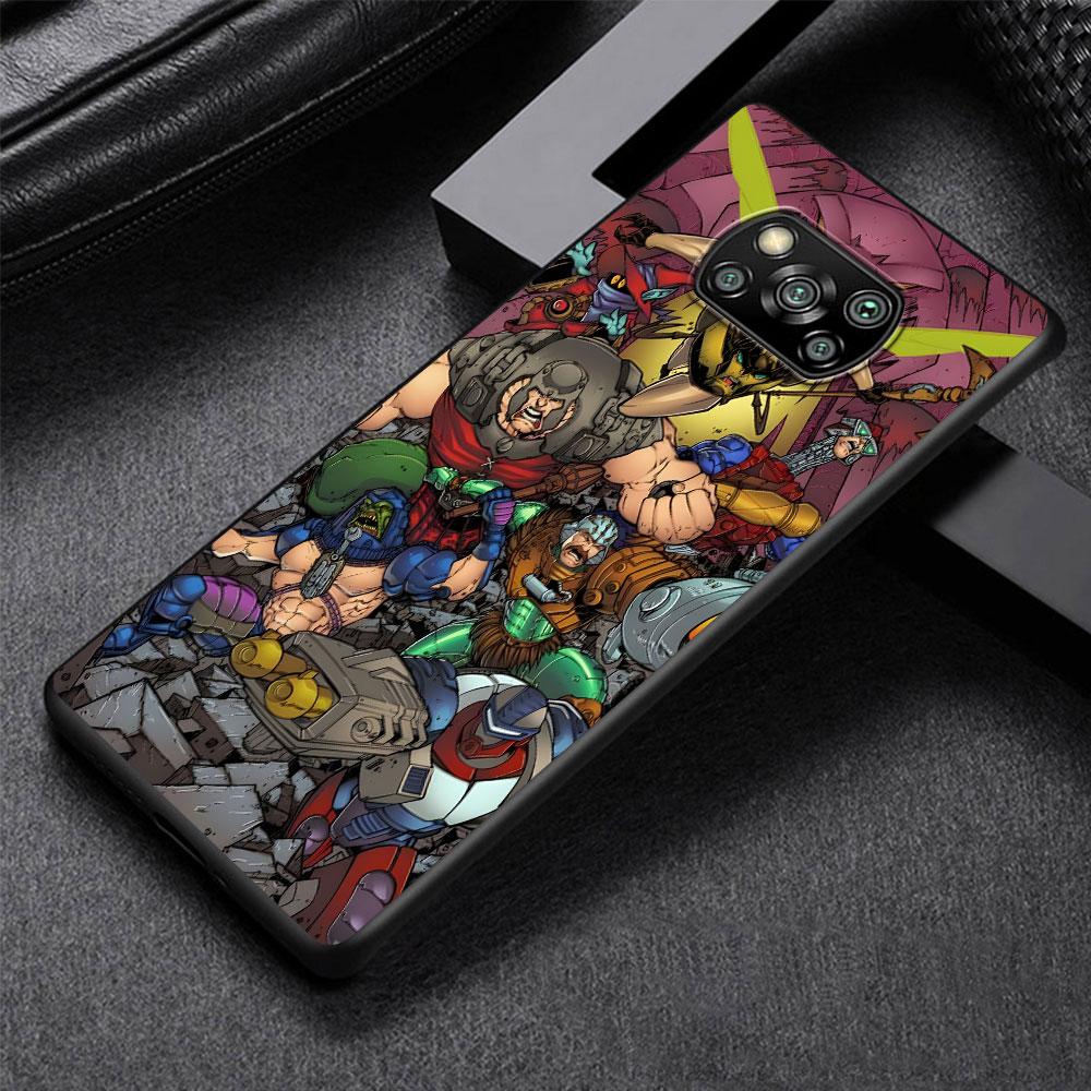 Masters of the Universe Revolution Komiksový obal pro Xiaomi Poco M5s X3 NFC X5 F3 M4 M3 Pro Černý Silikonový Měkký Kryt na Telefon Coque