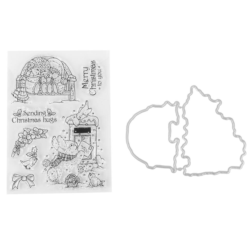 Clear Stamp Unique Shape Decorative Transparent Template with Cutting Die for DIY Scrapbook Crafts