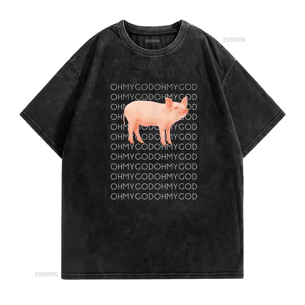 Shane Dawson Oh My God Tričko s prasátkem vintage Vyprané módní Unisex grafický Top Pro Každodenní Nošení Mírně Měkké designové oblečení