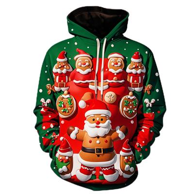 Merry Christmas New Year Ugly Christmas Sweater Funny Reindeer Cartoon Animal Christmas Jumper Women Men Loose Hooded Sweatshirt