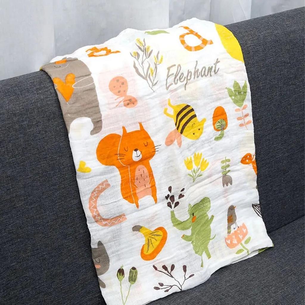 Newborn Swaddle Blanket 110x110CM Baby Muslin Gauze Wrap Soft Breathable Lightweight Fabric for Infant Care and Comfort
