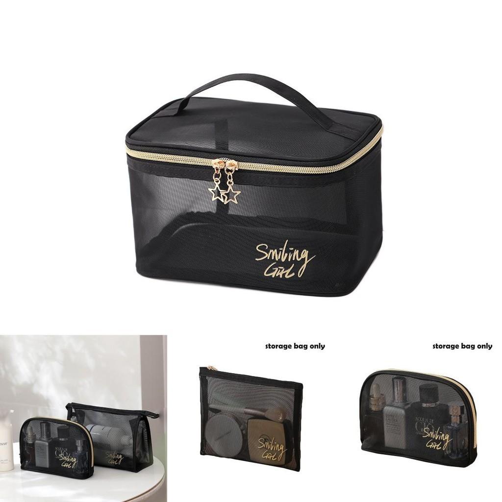 Durable Mesh Cosmetic Bag For Travel Toiletry Storage