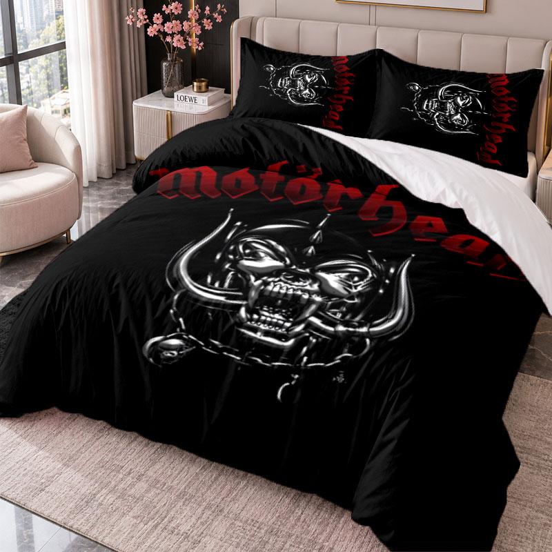 Motorhead 3Pcs Bedding Set Duvet Cover With Two Pillowcases For Bedroom Home Decoration