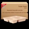 YOHOYOMI 4-Compartment 1200ml Degradable Disposable Meal Containers (50 Pack, No Lids)