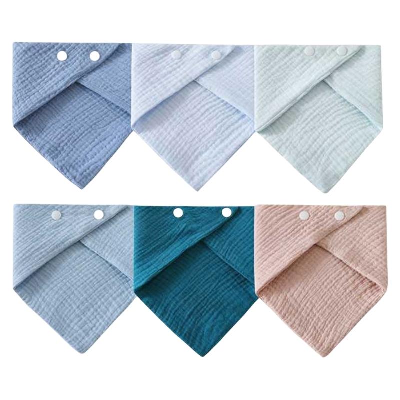 6pcs Infant Feeding Bib Breathable Cotton Soft Bib for Toddlers Newborns Cotton Drooling Apron Burp Cloths Feeding Bib