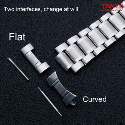 Stainless Steel Watchband Curved End Metal Wristwatches Band 14mm 15mm 16mm 17mm 18mm 19mm 20mm 21mm 22mm 23mm 24mm Watch Strap