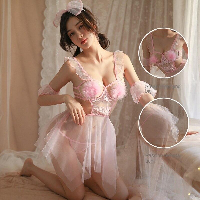 Sexy Lingerie Super Fire Multicolor Erotic Lingerie  Fabric Sexy Women's Fun Underwear Fishing Net Pudding Trouser Leg Ring Neck Ring Mesh