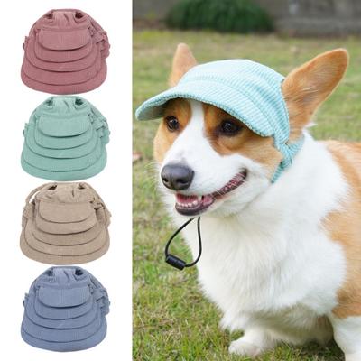 Cappello da baseball casual per animali domestici, morbido e confortevole, regolazione con fibbia, design senza orecchie, puntelli per foto, cappello per animali domestici, fornitura estiva