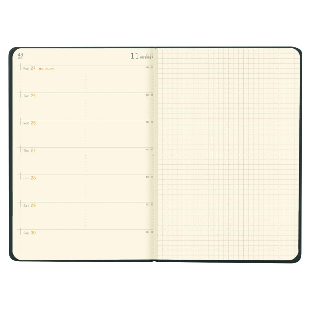 New Rhodia January Planner Left Web Planner Weekly Rhodia cf117052 Color [Starting 2025] Diary, A5, Weekly, Type, Horizontal, Chocolate,