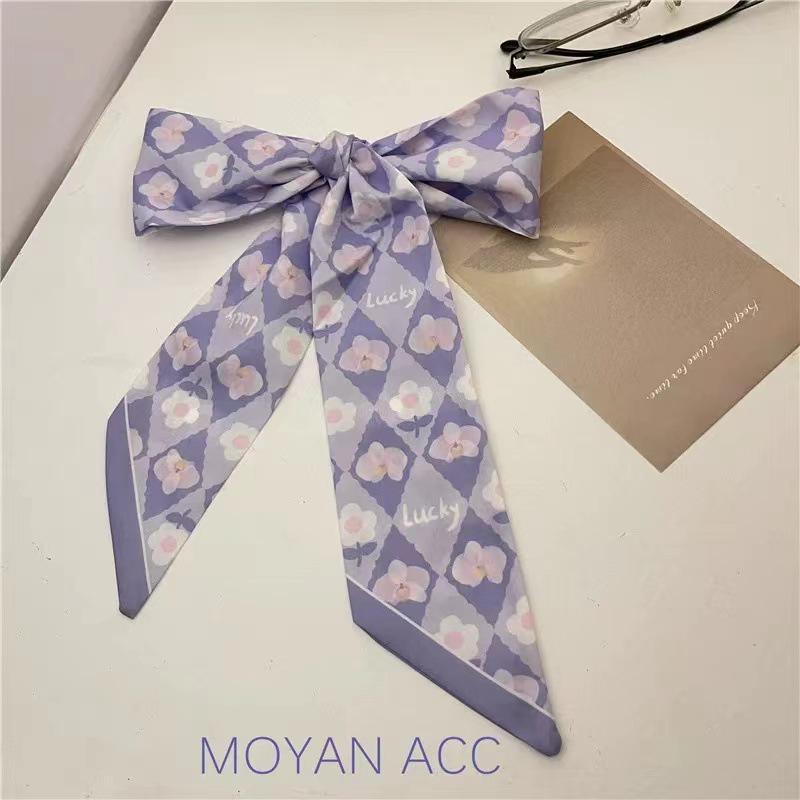 

Французский шелковый ретро платок: Осенняя женская тонкая резинка для волос и лента