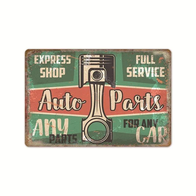 Garage Car Signs Vintage Metal Tin Sign Decor Repairing Car Tools Decorative Wall Plate Iron Crafts Tinplate Poster Rust Plaq