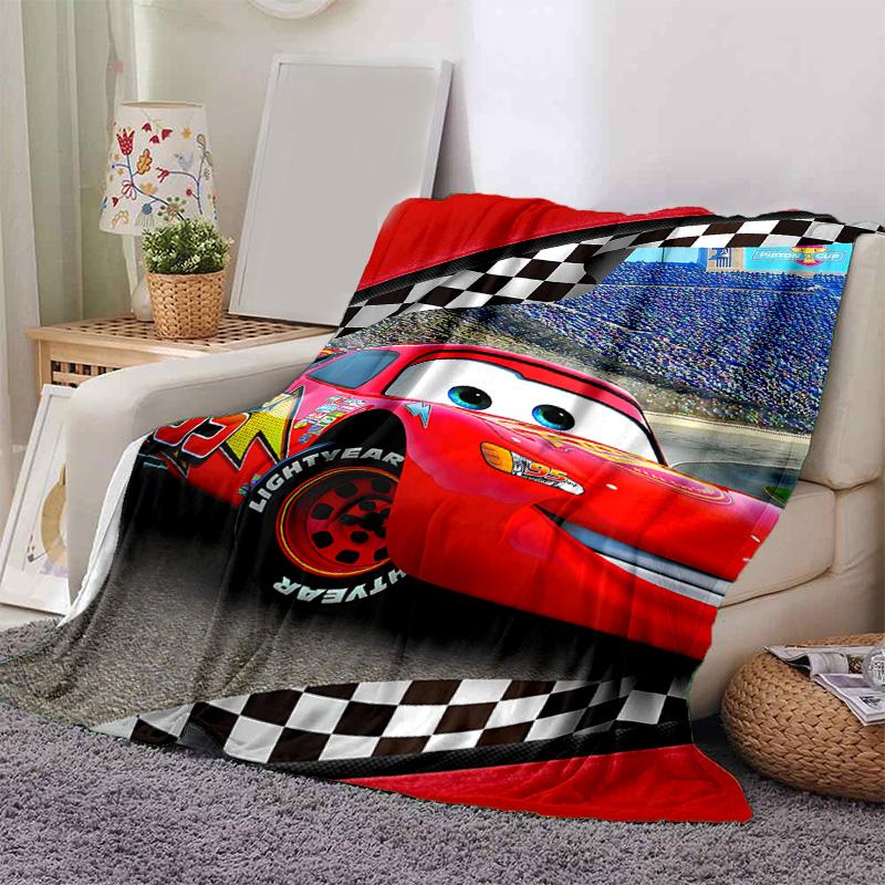1pc Mcqueen Adventure Flannel Blanket Soft Warm Throw Blanket for Bedroom Living Room Bed Travel Camping Picnic Gift. M730063