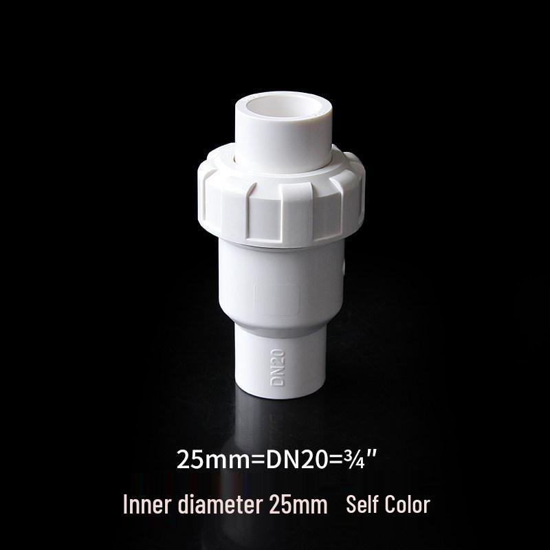 White PVC Ball Check Valve for Water Pipes, Fish Tank Fitting, Sizes: 1 Inch, 25, 32, 40, 50 Mm