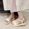 Fashion Women's Summer 2025 Faion Sandals Outdoor Wear Thi Bot Platform Roman Beach Oes Low Cut Slip-On Anti-Slip PU Leather
