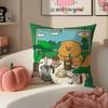 Teddy Fluffy Cute Adorable Art Cartoon Cute Bear Cushion Cover Pillowcase Short Plush Invisible Zipper Room Sofa Cushion Cover