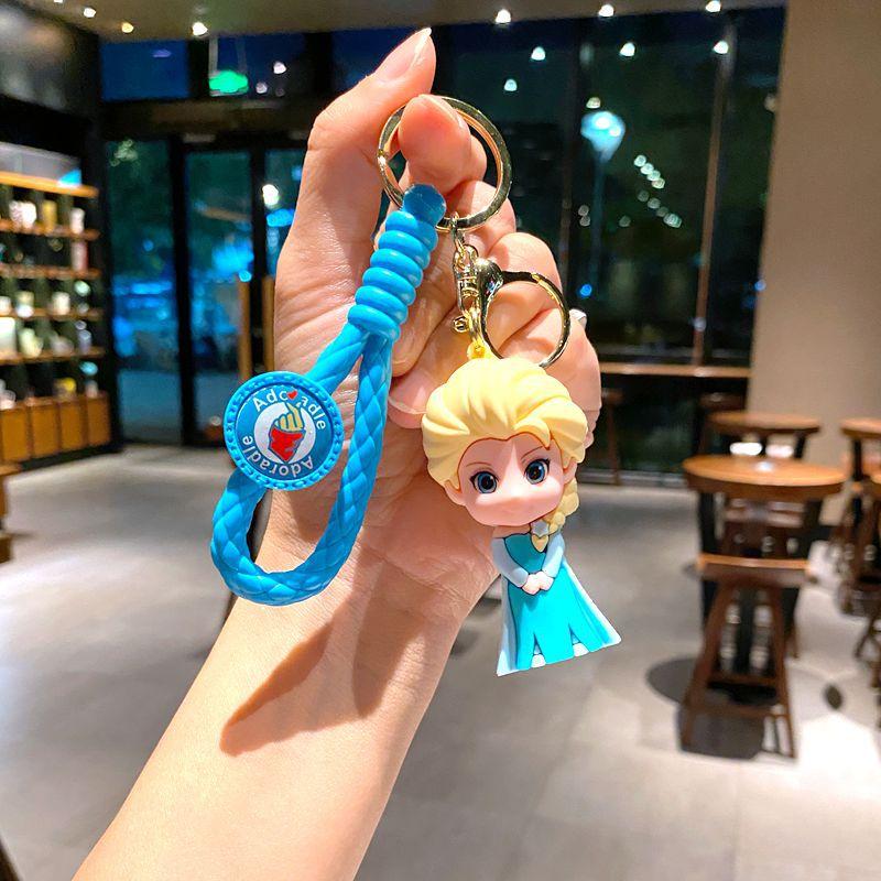 

Cartoon Anime Figure Keychain Gummed Girls Princess Keyring Adorable Snow White Alice Car Key Chain Playthings Present