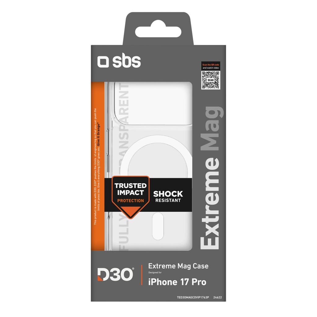 Case for iPhone 17 Pro with D3O Extreme Mag Technology - Transparent