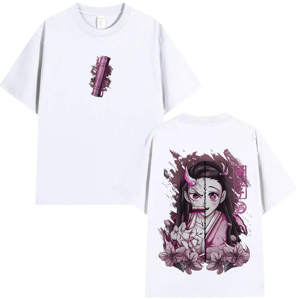 T-shirt Graphique Demon Slayer Kamado Nezuko Anime Hommes Femmes Casual Coton Oversize T-shirts Hommes Dessin Animé Manga Merch T-shirts