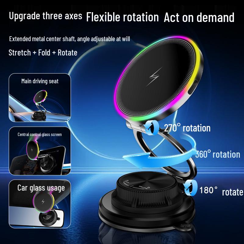 Magnetic 360° Foldable Wireless Car Charging Phone Stand