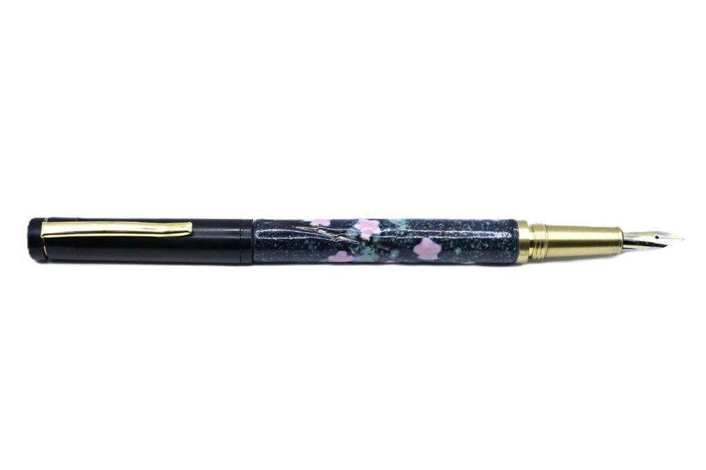 Kiyoteru Craft Porcelain Fountain Pen, Cherry Blossom Pattern, Blue Star, CLJ_TFP_256
