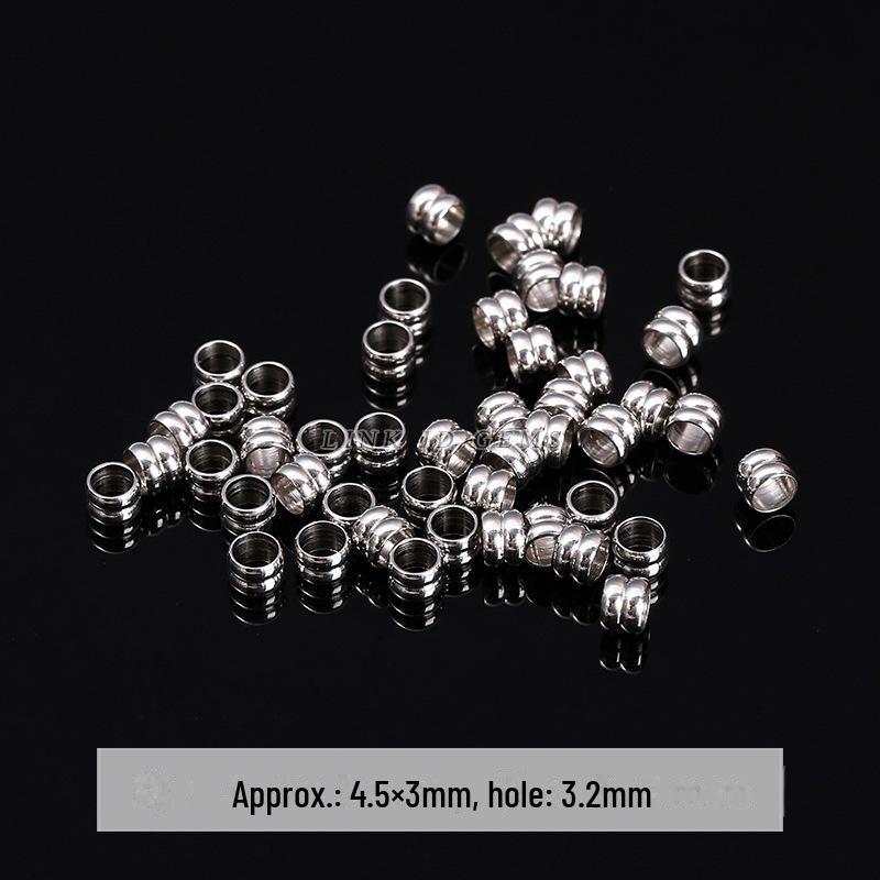 Jingde Stainless Steel Hammer Bamboo Tube Spacer Beads & O Buckle DIY Jewelry Accessories.