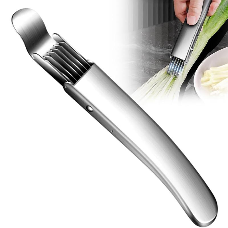 Shred Silk The Knife,Green Onion Slicer Shredder,Kitchen Veggie Cutter,Stainless Steel Onion Slicer Knife,Vegetable Chopper