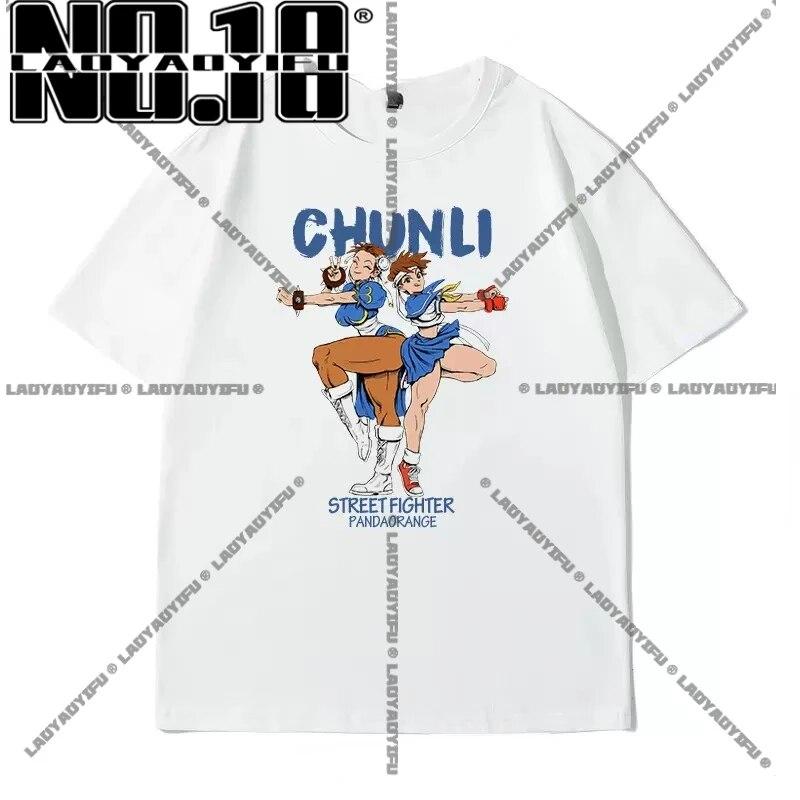 Street Fighter Chun Li Print T-Shirt Fashion Street Style Unisex Women Funny Tshirt Short Sleeve Summer Tops Harajuku Streetwear