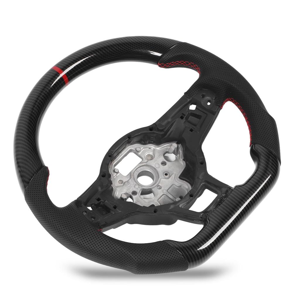 Hydro‑Dip Carbon Look Steering Wheel Perforated Leather Flat Bottom for GLI R GTD MQB