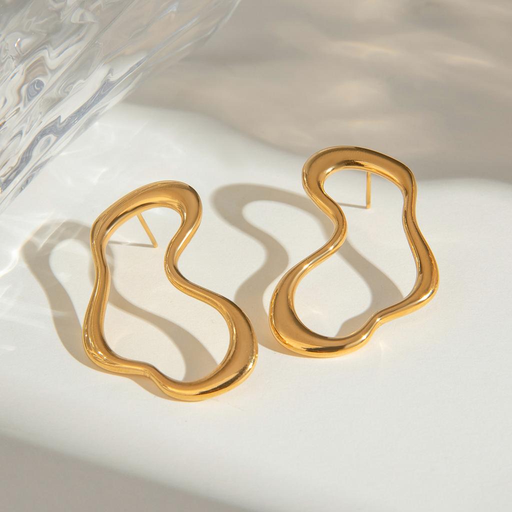 Yori Stylish Creative Special Shaped Hollow Earrings for Women Metal High Quality Fashion Statement Jewelry Party Gift 2024