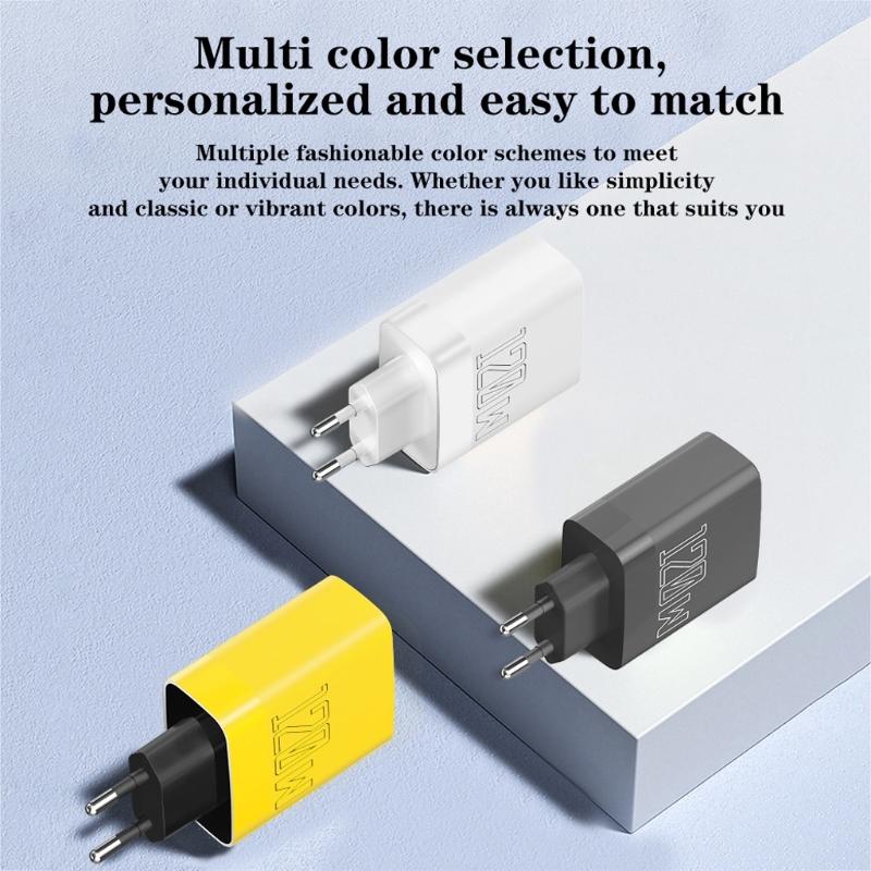 120W Double PD Double USB Port Rapid Charging Block EU Plug Type C USB Wall Charger for Phone Tablet Fast Power Adapter