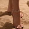 Beach Style Double Layer Beaded Anklet for Women