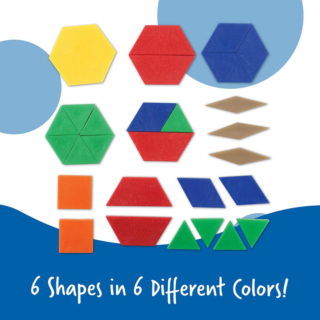 Learning Resources Pattern Blocks, 250-Piece Math Blocks, Authentic LER0134
