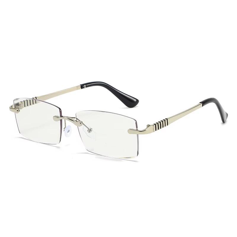 New Photochromic Color Changing Reading Glasses Fashionable Business Cut Edge Frameless Design XJC3006