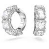 Cercei cu clips Matrix Tăietură pătrată Placat cu rodiu alb 5654557