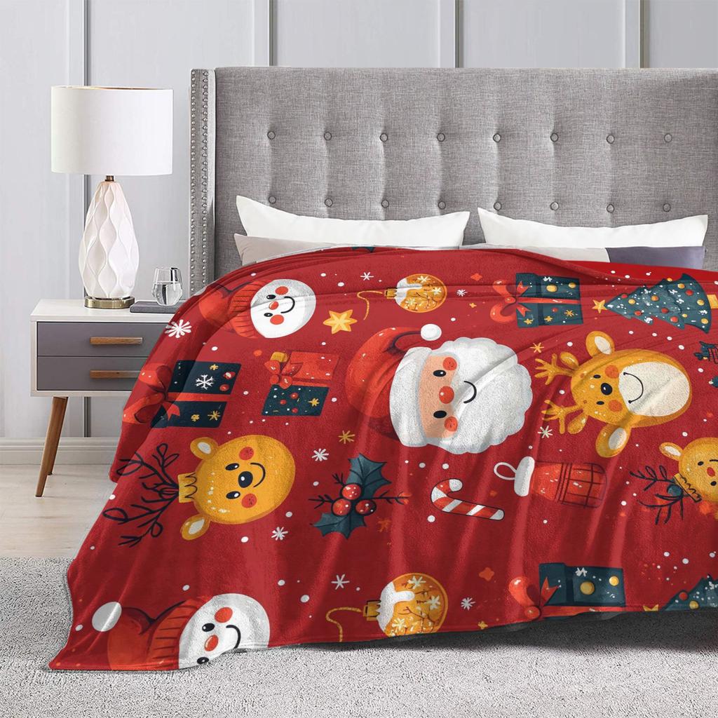 Weihnachten Weihnachtsmann Weiche Warme Decke Kinder Plüsch Überwurfdecke Bequeme Couch Sessel Flanell Tagesdecke Sofa Bettdecke