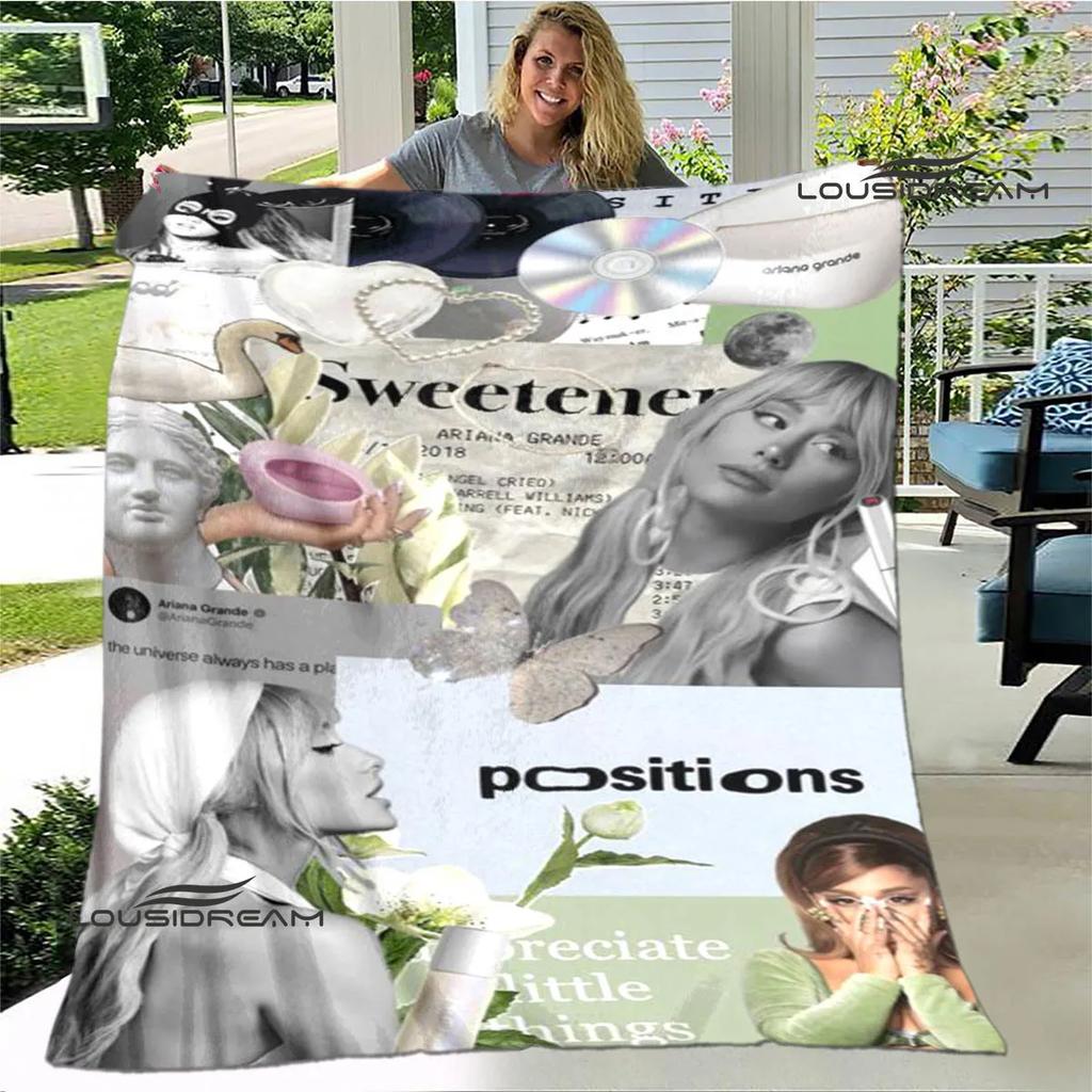 Singer Ariana grande printed blanket Flange Warm blanket soft and comfortable blankets bed linings cubre cama birthday gift