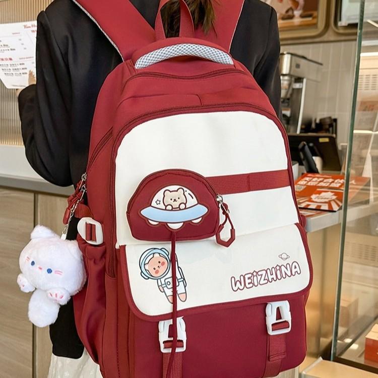 Schoolbag small fresh schoolbag female high value large capacity lightweight simple cute versatile primary school students junior high school students