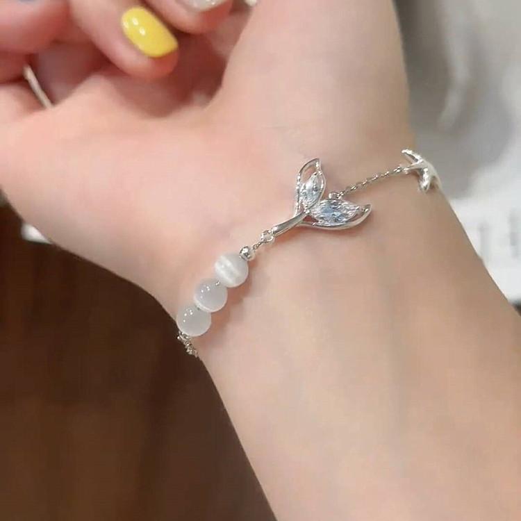 Zircon fishtail starfish pendant bracelet versatile small fresh fashion bracelet Korean ins temperament jewelry women