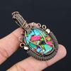 Multi Copper Spiny Oyster Gemstone Pure Copper Wire Wrapped Handmade Pendant Jewelry