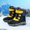2024 Kids' Winter Snow Boots: Leather & Fur, Boys & Girls, Grey, Dark Blue, White